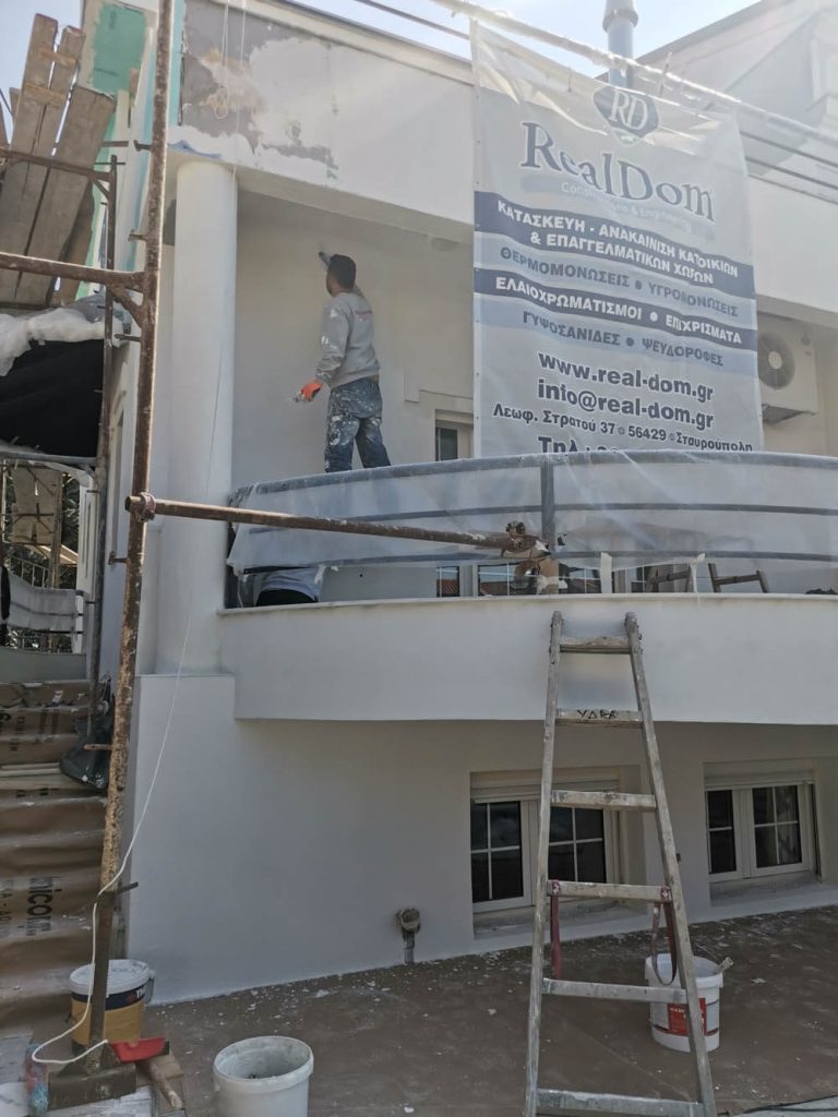 Εφαρμογή θερμομόνωσης σε μονοκατοικία στο Πανόραμα Θεσσαλονίκης
